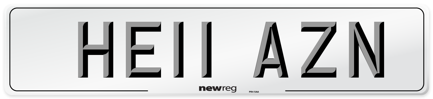 HE11 AZN Number Plate from New Reg